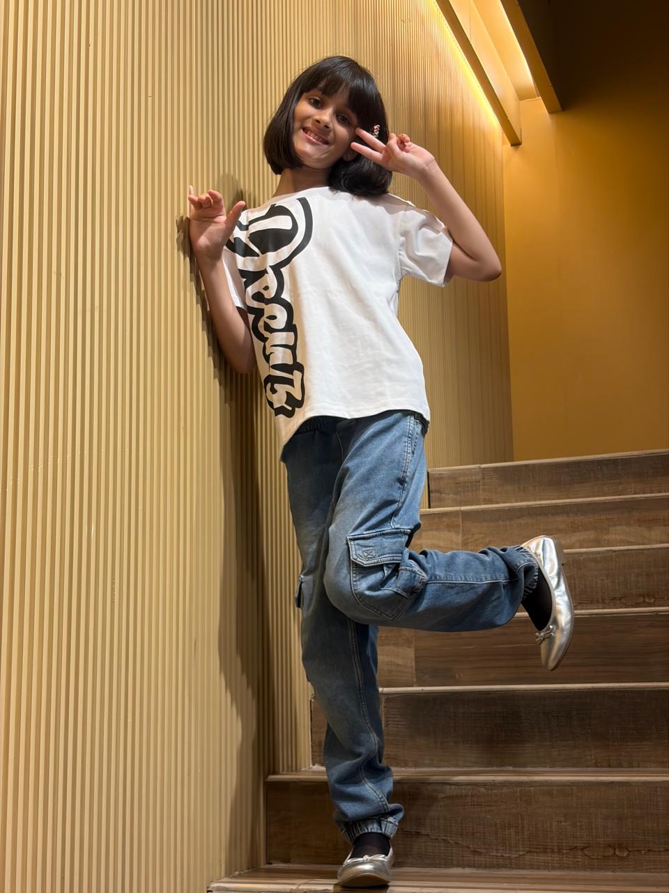 Happy customer in streetwear tee